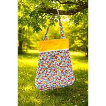 Nákupní taška Látková taška_rozkvetlá jarní louka