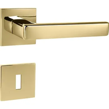 Dveřní kování TI - SONIA - HR 3095Q 5S rozety BBQ, klika/klika OLV - Mosaz leštěná lakovaná (01)