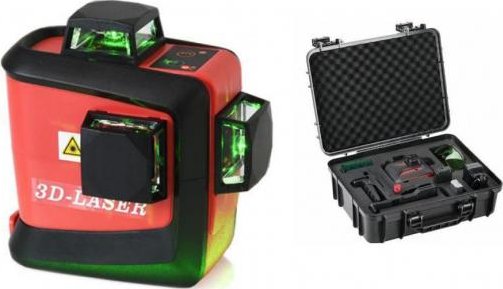 Křížový laser FKD MW-93T 3x360 v kufru - zelený paprsek