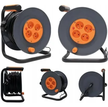 Napájecí kabel Prodlužovací Kabel bubnový ZENITECH 25 m 4 ks oranžový