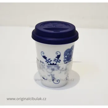 Jednorázové nádobí Pohárek hrnek cibulák To Go s víčkem a páskou 2.jakost