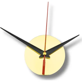 Hodinový strojek závit 6mm s černými ručičkami s vteřinovkou a zlatým zrcadlovým středem 98/75