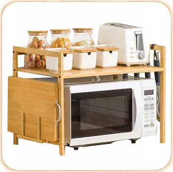 police POLICE NA MIKROVLNNOU TROUBU, Kuchyňský Stojan Bambusový Dřevěný Regál na Koření