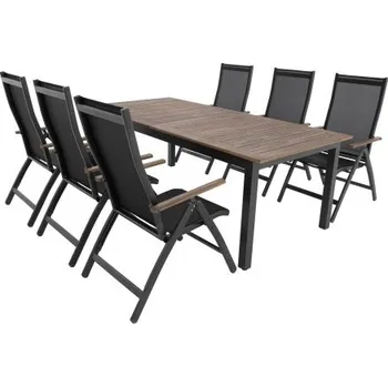 Zahradní sestava Doppler EXPERT WOOD Plus - zahradní hliníková sedací souprava 6+1