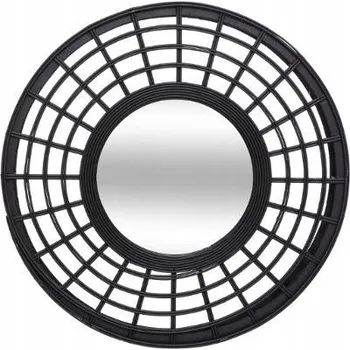 Zrcadlo Zrcadlo bambusové Ø 56 cm, černé d60 HIT