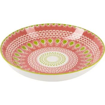 Talíř Hluboký talíř Maja, Ø: 21cm, zelená, červená, 4 cm