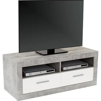 Obývací stěna Komoda POD Televizi Malta, šedá, bílá, 128 cm, 50 cm, 42 cm