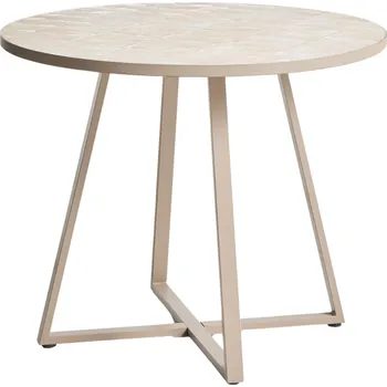 Zahradní stůl Kave Home Béžový zahradní bistro stolek Tella Ø 90 cm