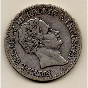 Tolar Prusko 1829 A Fridrich Vilém III. výtěžkový 21,96 g, stříbrná mince