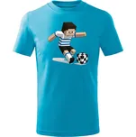 Dětské bavlněné tričko s potiskem - vzor 0235 - herní svět - fotbalista Tyrkysová 146