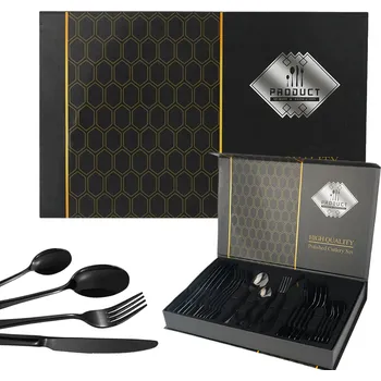 Příbor SADA PŘÍBORŮ 24 KS ZLATÁ NEREZOVÁ OCEL ELEGANTNÍ DÁREK VÁNOČNÍ