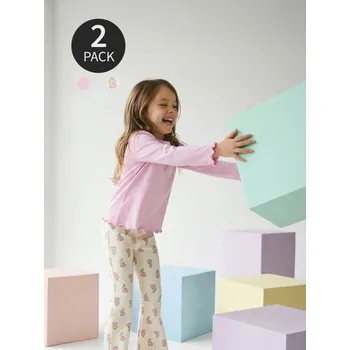 Dívčí oblečení Sinsay - Bavlněná trička s dlouhým rukávem 2 kusy - vícebarevná - 638AV-MLC - 638AV-MLC-122