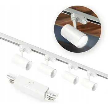 Bodové svítidlo Třífázový lištový systém 1m+1m, vnější I spojka, 4x Svítidlo, 2x koncovka BÍLÝ