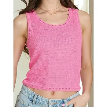 Dámské tričko Sinsay - Pleteninový top - sytě růžová - 335CG-42X - 335CG-42X-XL