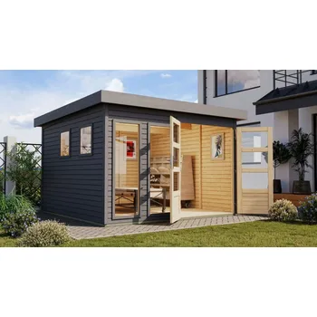 Zahradní stavba dřevěný domek KARIBU LAHAR 6 (12131) terragrau