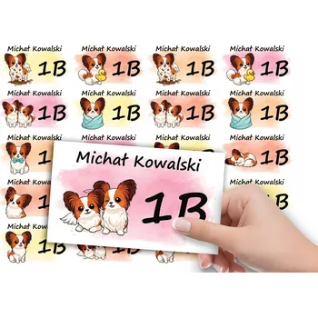 samolepka SAMOLEPKY NA SEŠIT 20 ks - ZVÍŘE PES MAZLÍČEK PLEMENO PSI Papillon