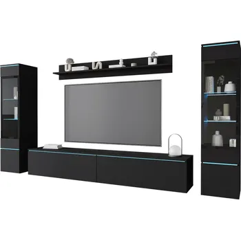 Obývací stěna Obývací stěna Vera, barvy grafitu, 240 cm, 130 cm, 33 cm