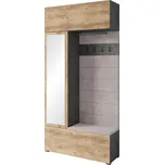 Šatna Garderobe Tejo, antracitová, barvy dubu košíčkatého, 115 cm, 231,9 cm, 37,5 cm