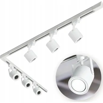 Bodové svítidlo Třífázový lištový systém 6x SVÍTIDLO GU10 + Lišta 1m+2m + Spojka L BÍLÁ