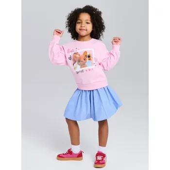 Dívčí oblečení Sinsay - Mikina Crewneck s potiskem Barbie - pastelová růžová - 394HS-03X - 394HS-03X-116