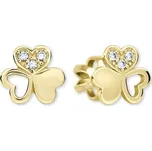 Soliter Zlaté srdíčkové náušnice s krystaly 239 001 00938 + 2 měsíce na vrácení zboží