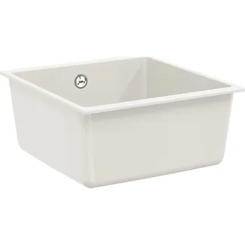 Nerezový dřez vidaXL Dřez Bílá 430 x 460 mm 80% Křemenné a 20% Pryskyřice [42028423]