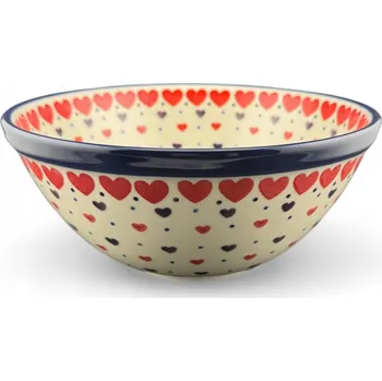 Střední miska na salát Srdce srdíčka 1L dek. 2108 Keramika Bolesławiec