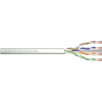 Síťový kabel DIGITUS Propojovací kabel CAT 6 U-UTP, surová délka 305 m, papírová krabička, AWG 26/7, LSZH, simplex, barva šedá DK-1613-P-305