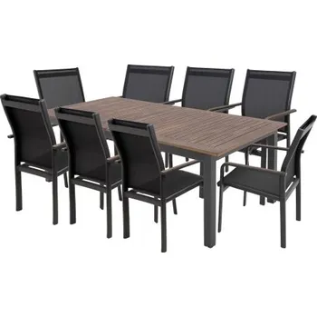 Zahradní sestava Doppler EXPERT WOOD Plus - zahradní hliníková sedací souprava 8+1