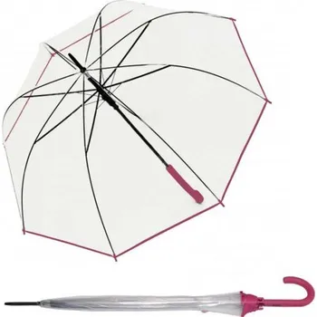 Deštník Derby Hit Long Automatik Transparent - průhledný dámský vystřelovací holový deštník