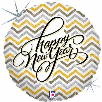 Balónek Fóliový balónek Šťastný Nový Rok 35 cm, na Silvestra a Nový Rok - Grabo Balloons