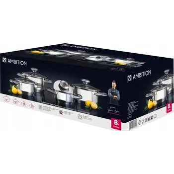 Hrnec Sada hrnců Ambition SETTE nerezová ocel 8 dílů