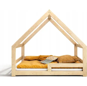 Dětská postel domeček 70x140 dřevěná postýlka pro dítě + rošt RB