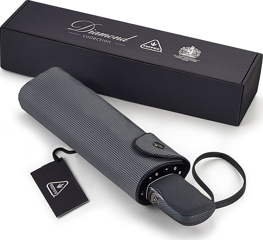Fulton The ASSCHER pánský skládací deštník MONO HOUNDSTOOTH UV50 G853 + doprava zdarma do 48 hodin