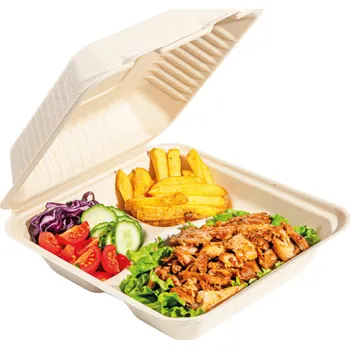 Jednorázové nádobí Menubox cukrová třtina 3D 225/201/78mm 50ks