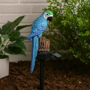 Venkovní osvětlení Solární Lampa Papoušek Modrý - Zahradní dekorace se senzorem, 1 ks