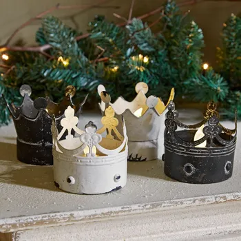 Svícen LED svícny, 2dílná sada Ugnéville, starožitná bílá,