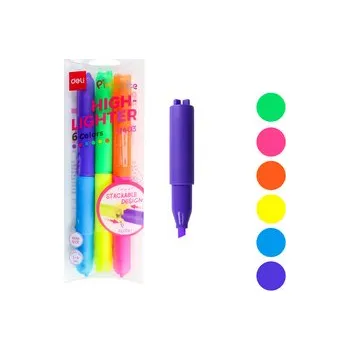 Zvýrazňovač mini DELI EU403 neon sada