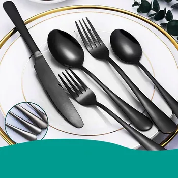 Příbor SADA PŘÍBORŮ PRO 6 OSOB 30 KS ČERNÉ