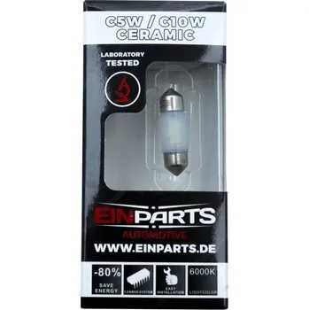 Autožárovka EPL117 LED žárovka C5W (3 x SMD 2835) 31mm 6000K CANBUS