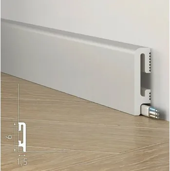 soklová lišta Podlahová soklová lišta DuroFit Šedá ZAKULACENÁ - PF060G 6 cm