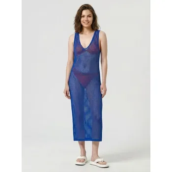 Dámské šaty Sinsay - Ažurové úpletové midi šaty - modrá - 7566W-55X - 7566W-55X-ONE-1