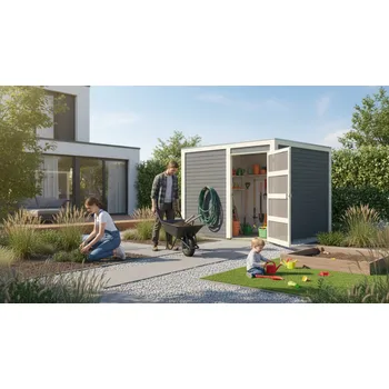 Zahradní stavba dřevěný domek KARIBU QUBIC 2 (89394) terragrau