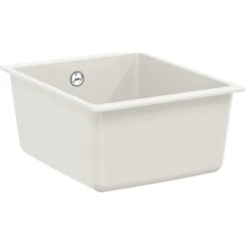 Nerezový dřez vidaXL Dřez Bílá 370 x 460 mm 80% Křemenné a 20% Pryskyřice [42028419]