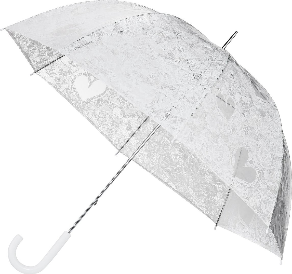 LACE dámský holový průhledný deštník s krajkovým potiskem BÍLÝ + 2150 výdejních míst za pouhých 49 Kč
