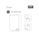 MSV - Kosmetický koš Osaki Model - 3 litry, víko, koš s pedálem do koupelny, kompaktní, malé