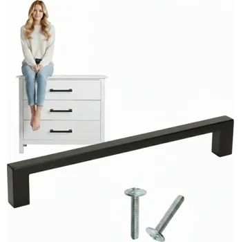 Úchytka na nábytek ČERNÁ LOFT MATNÁ NÁBYTKOVÁ ÚCHYTKA SKYLINE 192mm LOFT AKS