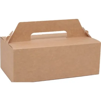 Krabice na pečivo Papírová krabice na zákusky malá 185 x 100 x 70 mm hnědá