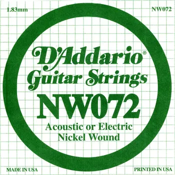 Příslušenství pro strunný nástroj D'Addario NW 072 Samostatná struna pro kytaru