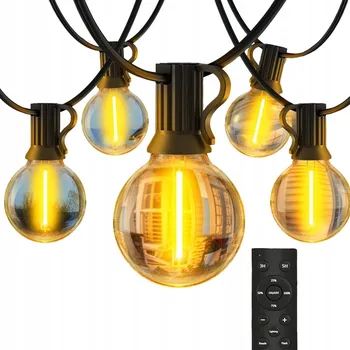 Venkovní osvětlení VENKOVNÍ ZAHRADNÍ GIRLANDA SVĚTELNÉ KOULE TEPLÁ BARVA 20 metrů